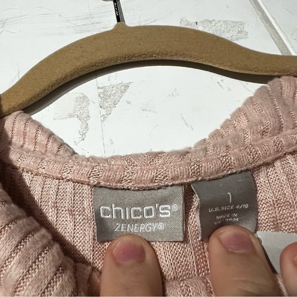 Chico’s ZENERGY Turtleneck Sweater Light Pink Size Medium 1 NWT Knit Cozy - Picture 4 of 6